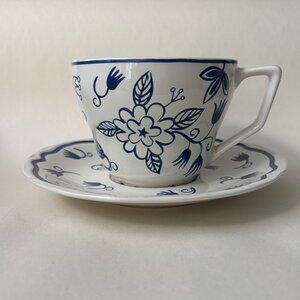 IKEA Blue + White 'Arv Idyll' Mug and Saucer